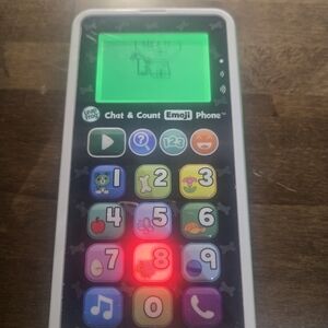 LeapFrog 2018 Chat and Count Emoji Lime Green Phone 18 mo to 5 yrs Tested Works